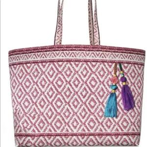 Estee Lauder Pink Grid Pattern large tote